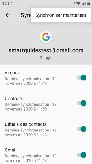 Sélectionnez Synchroniser maintenant