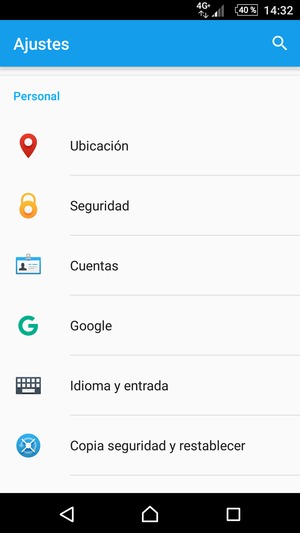 Desplácese y seleccione Ubicación