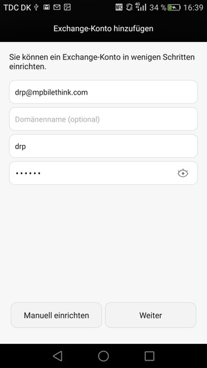 Geben Sie Ihre E-Mail-Adresse, Ihre Benutzername und Ihr Passwort ein. Wählen Sie Weiter