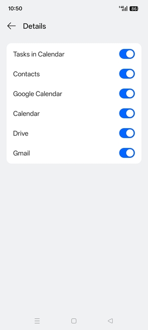 Make sure Contacts is selected