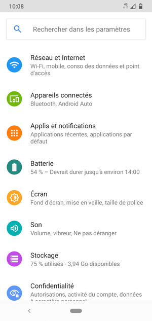 Sélectionnez Réseau et Internet