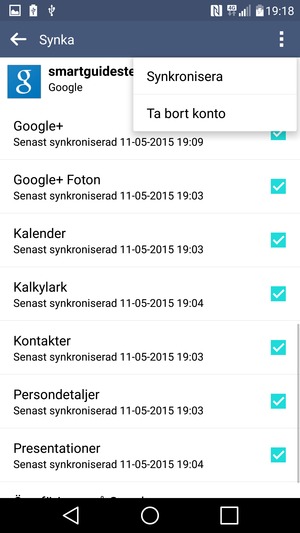 Välj Synkronisera