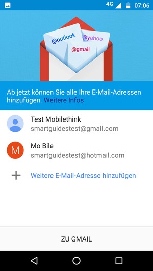 Wählen Sie ZU GMAIL