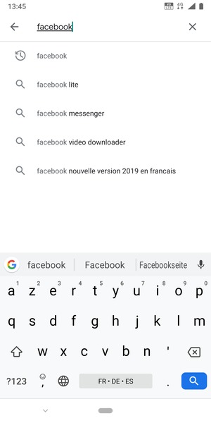 Saisissez le nom de l'appli et sélectionnez Rechercher