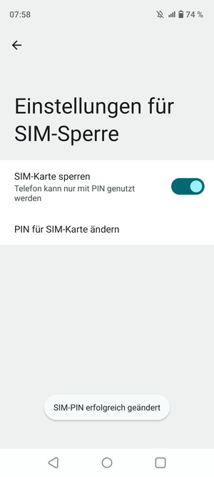 Ihre SIM-PIN wurde geändert