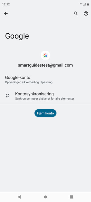 Vælg Kontosynkronisering