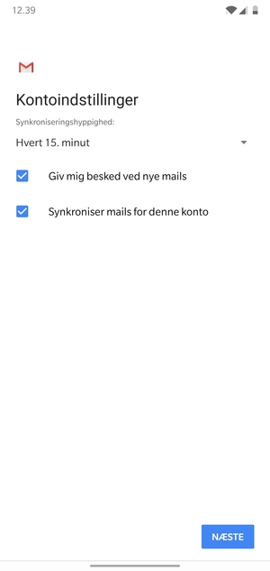 Vælg NÆSTE