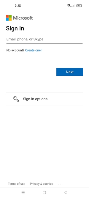 Enter your Email address and select Next