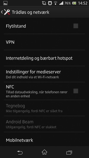 Vælg Mobilnetværk
