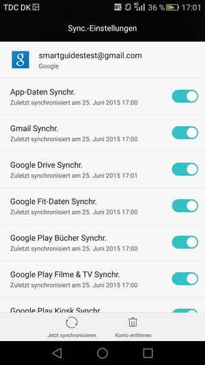 Wählen Sie Jetzt synchronisieren