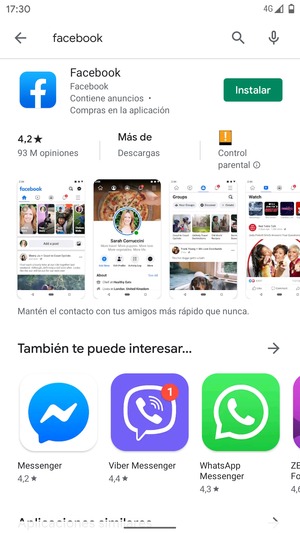 Seleccione la aplicación