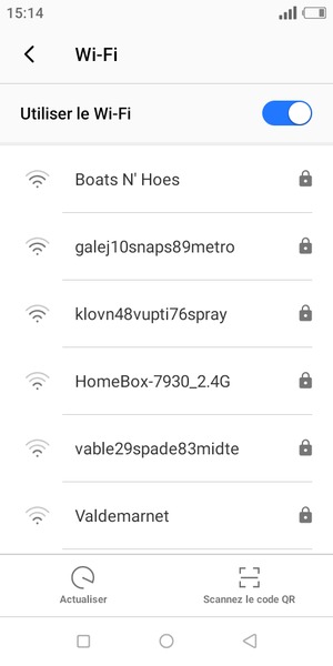 Sélectionnez le réseau sans fil auquel vous souhaitez vous connecter