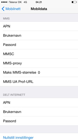 Skriv inn MMS-informasjon