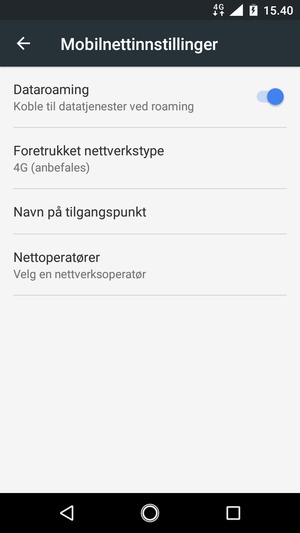 Slå Dataroaming på eller av
