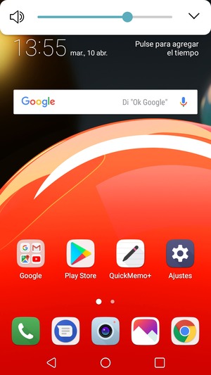 Continúe presionando para ajustar el volumen hasta el nivel requerido