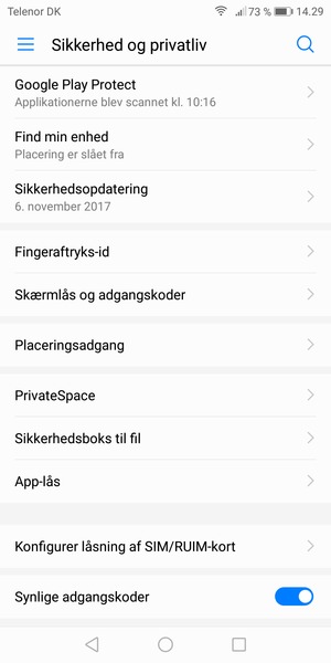 Vælg Konfigurer låsning af SIM/RUIM-kort