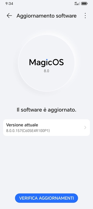 Se il tuo telefono è aggiornato, vedrai la seguente schermata