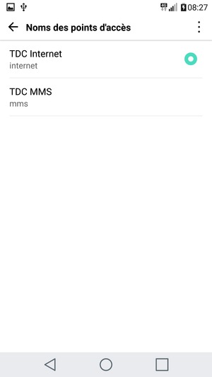 Sélectionnez le bouton du Menu