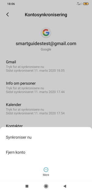 Vælg Synkroniser nu
