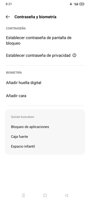 Seleccione Establecer contraseña de pantalla de bloqueo
