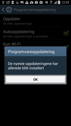 Hvis telefonen din er oppdatert, velg OK
