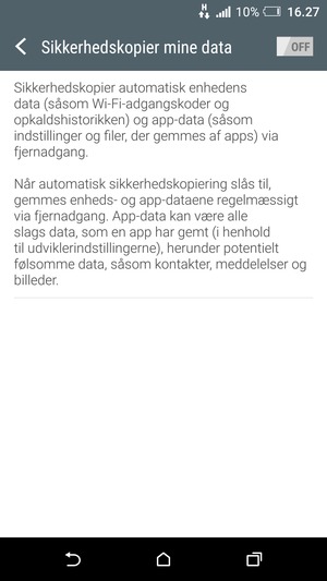 Aktiver Sikkerhedskopier mine data
