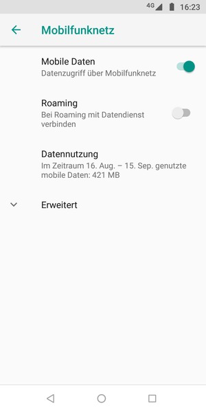 Wählen Sie Erweitert