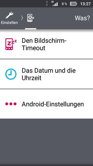 Scrollen Sie und wählen Sie Android-Einstellungen