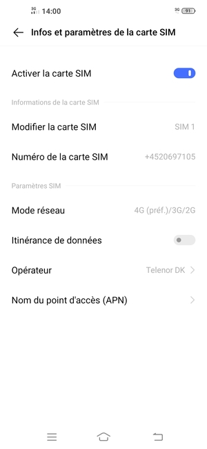 Sélectionnez Nom du point d'accès (APN)