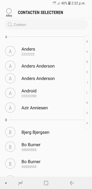 Vink het selectievakje Alles aan