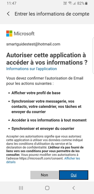 Sélectionnez Oui