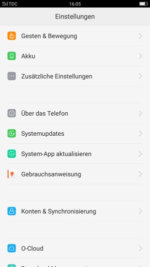 Scrollen Sie und wählen Sie Systemupdates