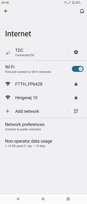 Select the wireless network you want to connect to