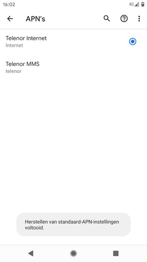 Selecteer de Menu-knop
