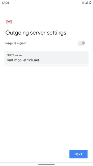 Turn off Require sign-in and select NEXT