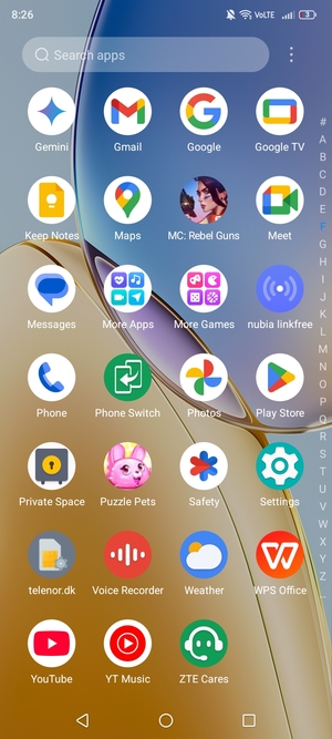 Scroll to and select Settings