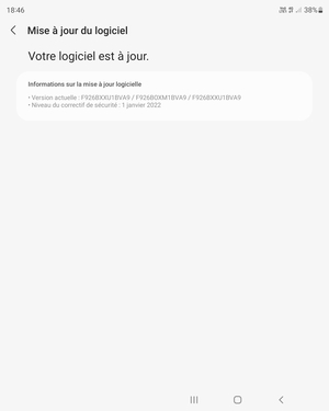 Si votre téléphone est à jour, vous verrez l'écran suivant