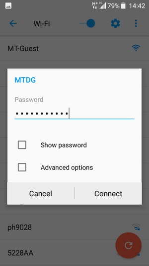 Enter the Wi-Fi password and select Connect