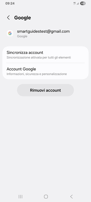 Seleziona Sincronizza account