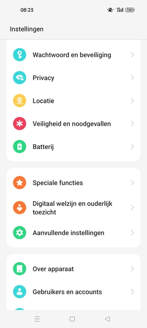 Scroll naar en selecteer Aanvullende instellingen