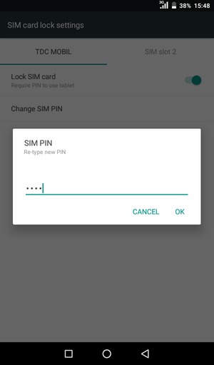 Confirm your new SIM PIN and select OK