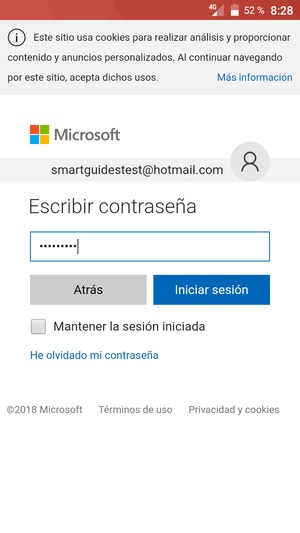 Introduzca su contraseña y seleccione Iniciar sesión