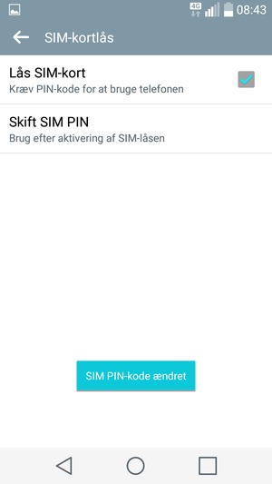 Din SIM PIN-kode er nu ændret