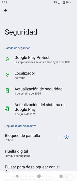 El teléfono ha sido asegurado con un bloqueo de pantalla