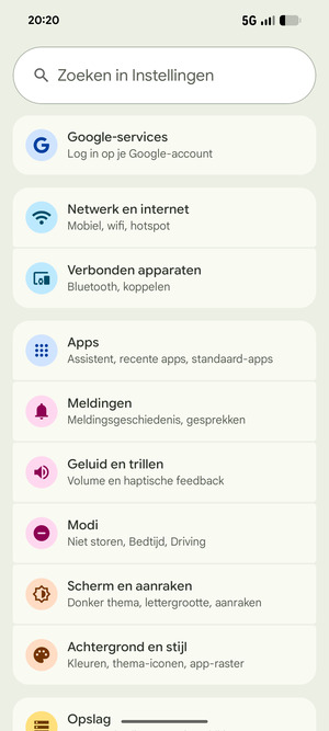 Selecteer Netwerk en internet