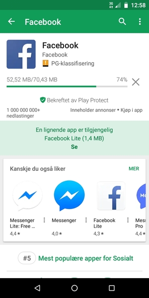 Vent til installasjonen er ferdig