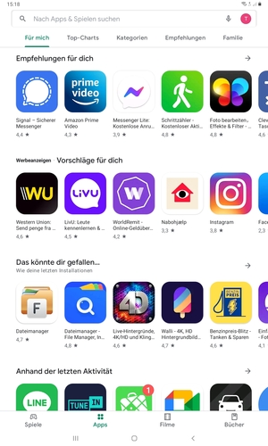Wählen Sie die Suchleiste