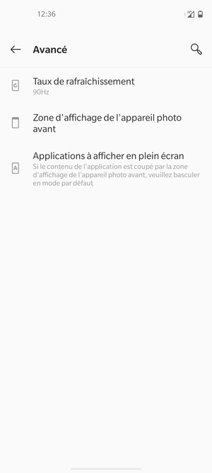 Sélectionnez Taux de rafraichissement