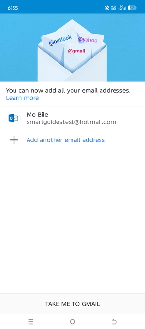Select TAKE ME TO GMAIL