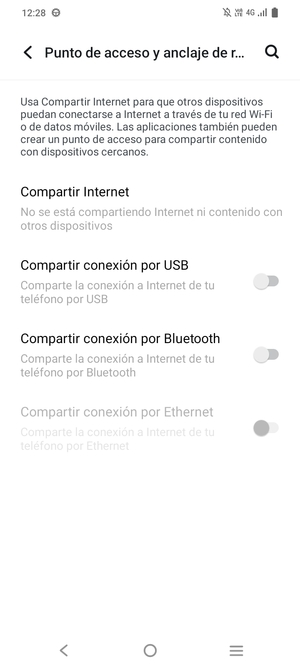 Seleccione Compartir Internet